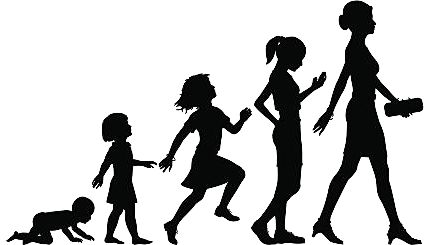 成長していく女性のイラスト